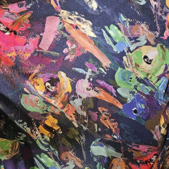 Peck & Peck Petite Colorful Abstract Art 3/4 Sleeve Blouse Size Large - Picture 5 of 5